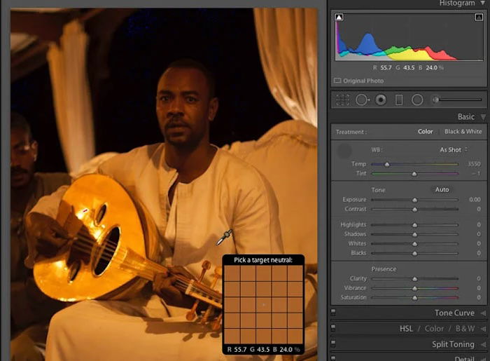 screenshot of adobe lightroom demonstrating 