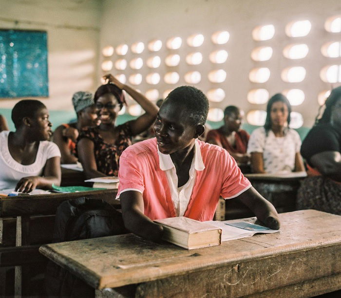 Classroom full of amputee teens