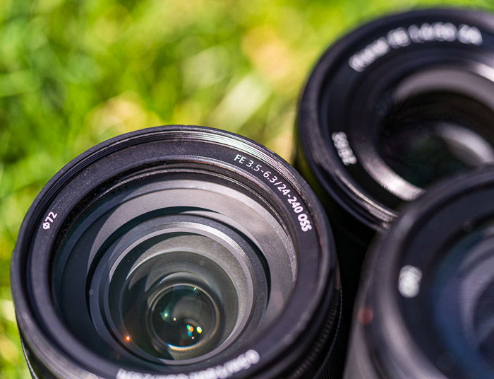 Close up of numbers and letters printed on a lens