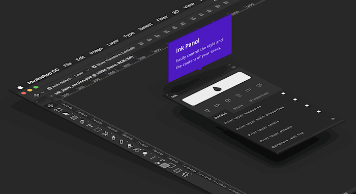 Screenshot of website for Ink free plugin for photoshop