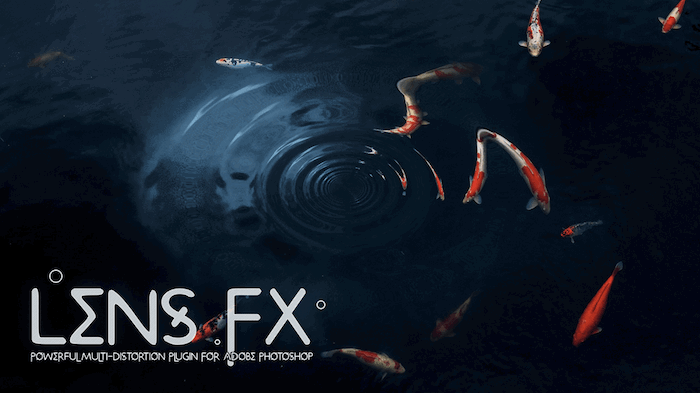 Screenshot of website for Lens FX free Photoshop plugin